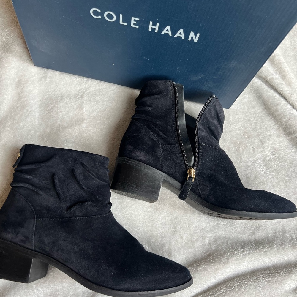 Cole Haan Women's Suede Black Ankle Booties